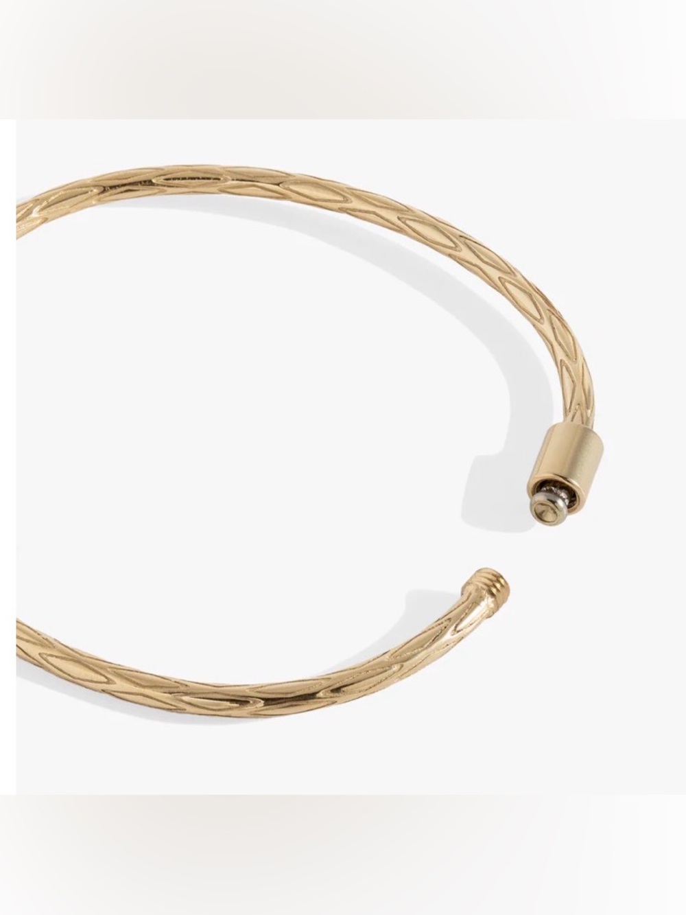Alex and Ani Gold Interchangeable Diamond Texture Hinge Bracelet-SS - Picture 8 of 8